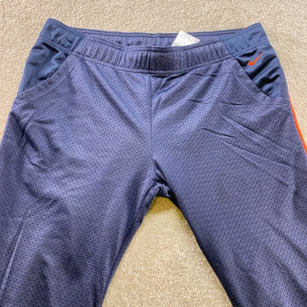 Nike‎ Mesh Track Pants Mens Large Navy Blue Orange Stripe Athletic Sweatpants
